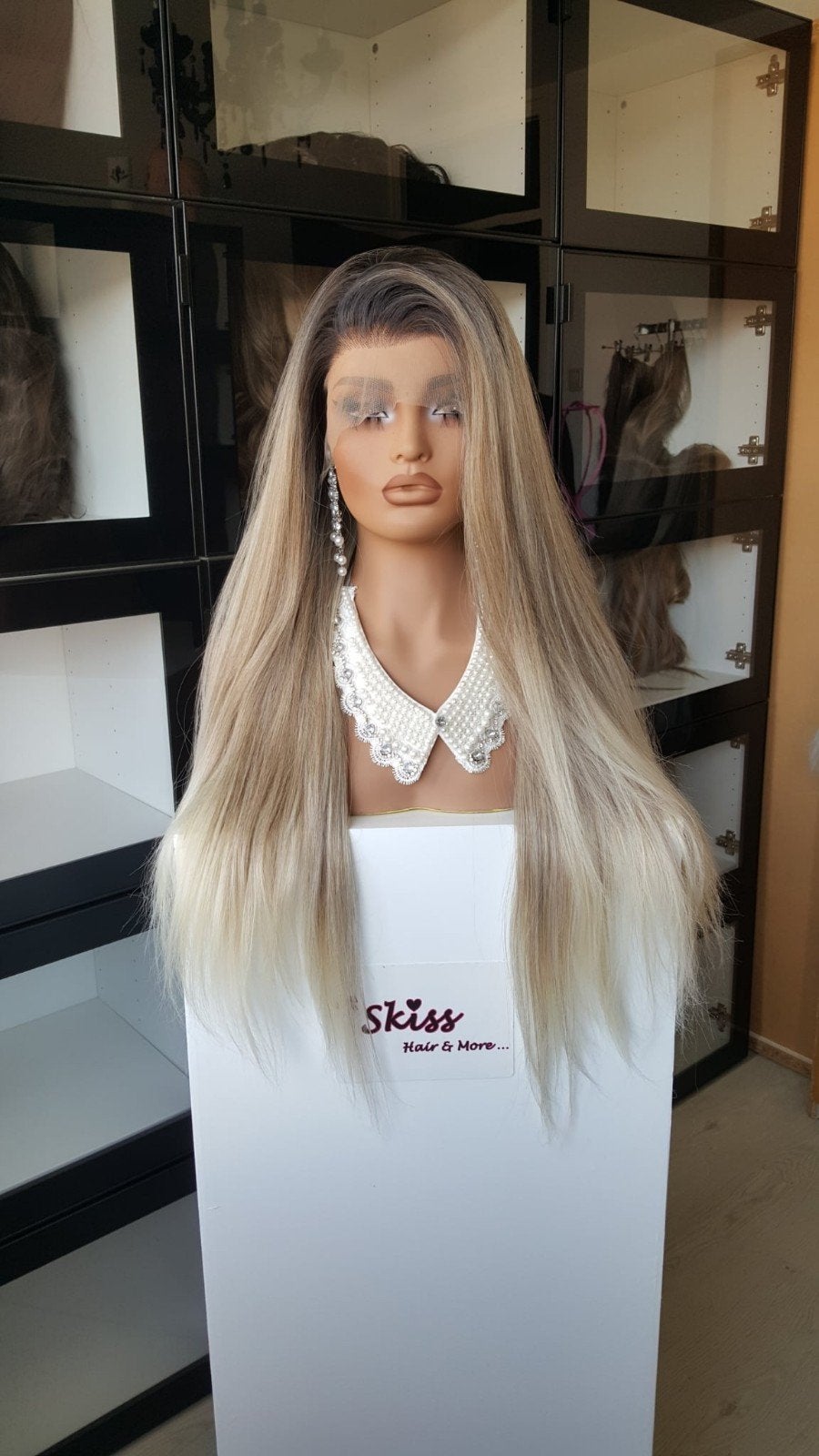 Luxe Lace Pruik: Uitgroei - Gemêleerd blond - Lichte punten, Ophalen of Verzenden, Nieuw, Pruik of Haarverlenging