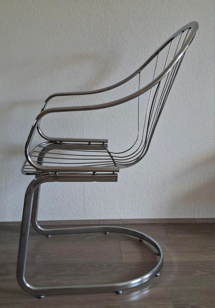 Vintage stoel draadstaal chroom, Ophalen, Overige materialen, Gebruikt, Overige kleuren