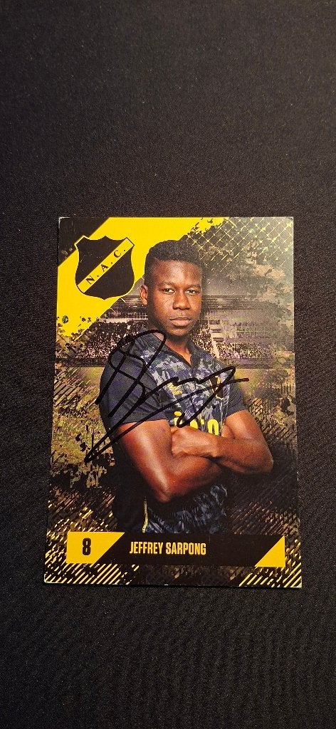Spelerskaart met handtekening; Jeffrey Sarpong # NAC Ajax, Ophalen of Verzenden, Nieuw, NAC Breda, Spelerskaart
