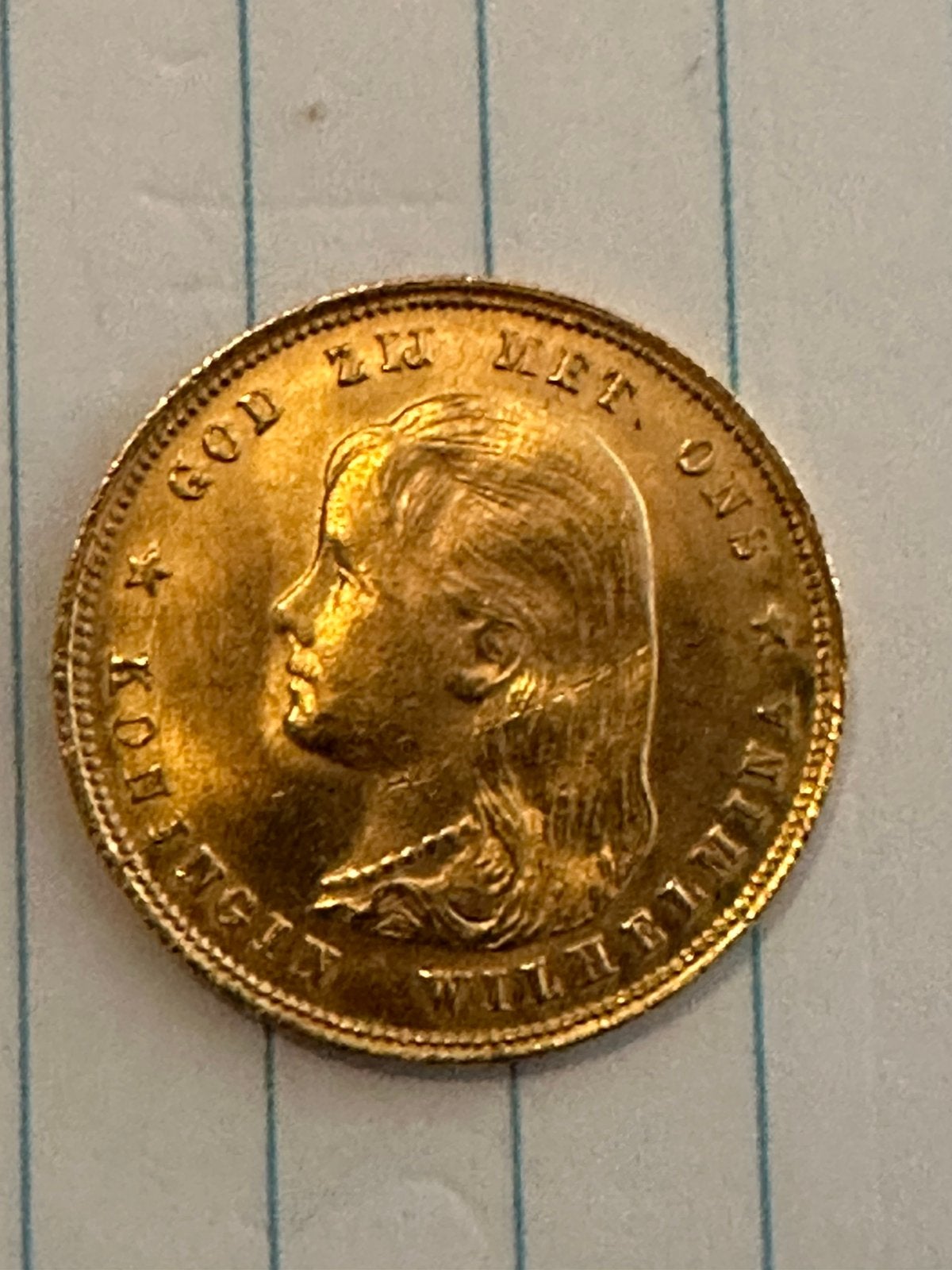 Gouden tientje, langhaar, 1897, Postzegels en Munten, Munten | Nederland, Ophalen of Verzenden, Koningin Wilhelmina, 10 gulden