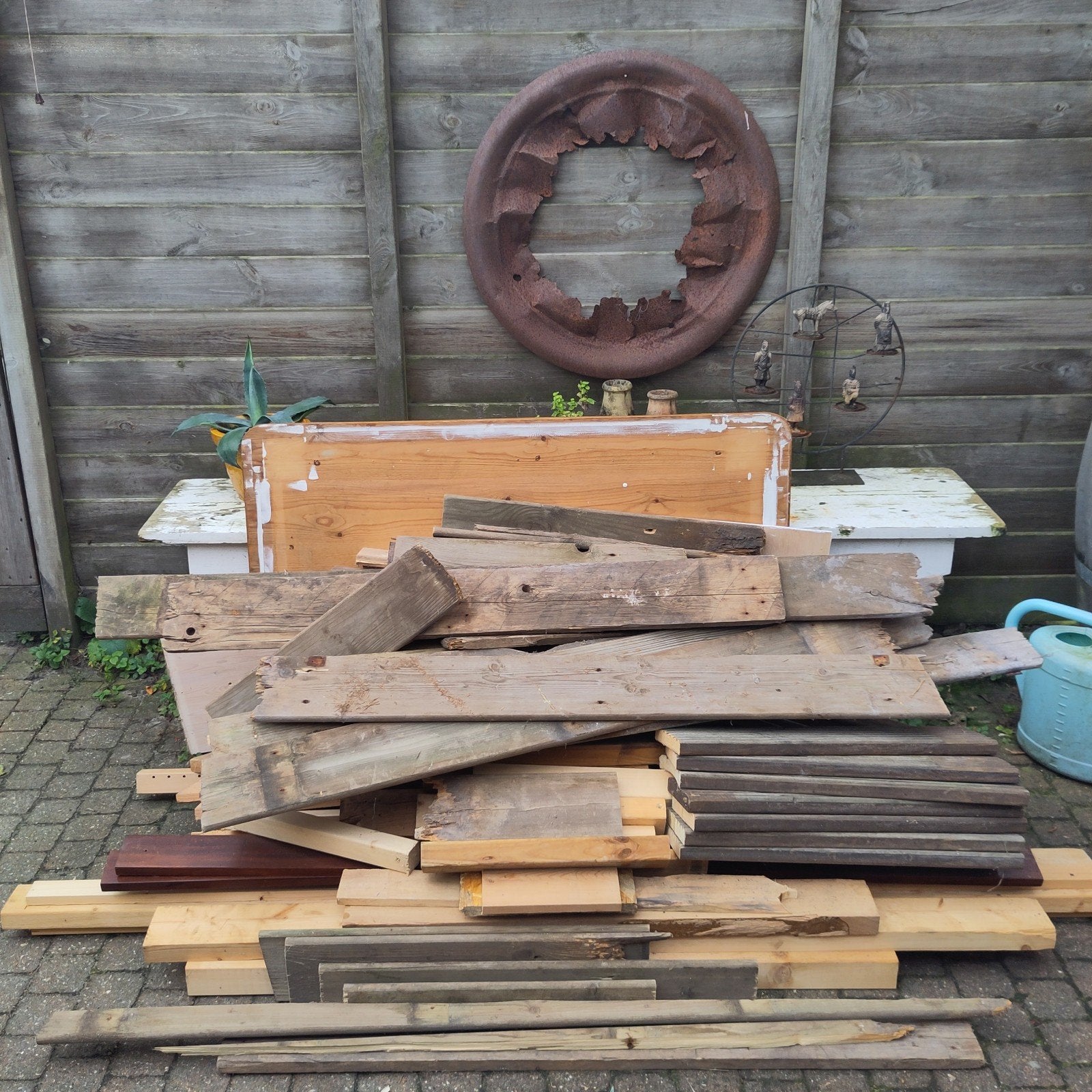 gratis sloophout brandhout planken balken latten tafelblad, Ophalen, Gebruikt, Minder dan 25 mm, Plank