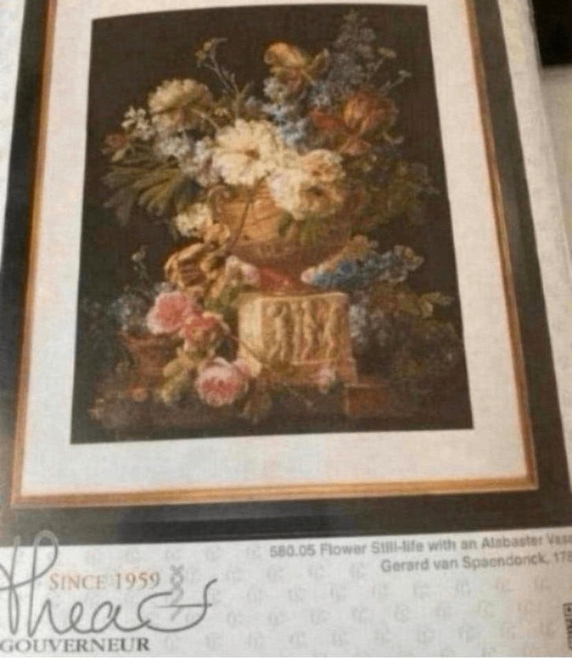 BORDUURPAKKET THEA GOUVERNEUR STILLEVEN EN ALBASTER VAAS, Verzenden, Nieuw, Handborduren, Borduurpakket