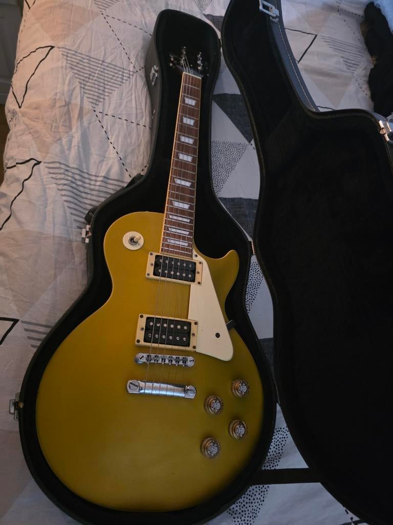 Gibson Epiphone Les Paul Model elektrische gitaar met koffer, Ophalen of Verzenden, Gebruikt, Solid body, Epiphone