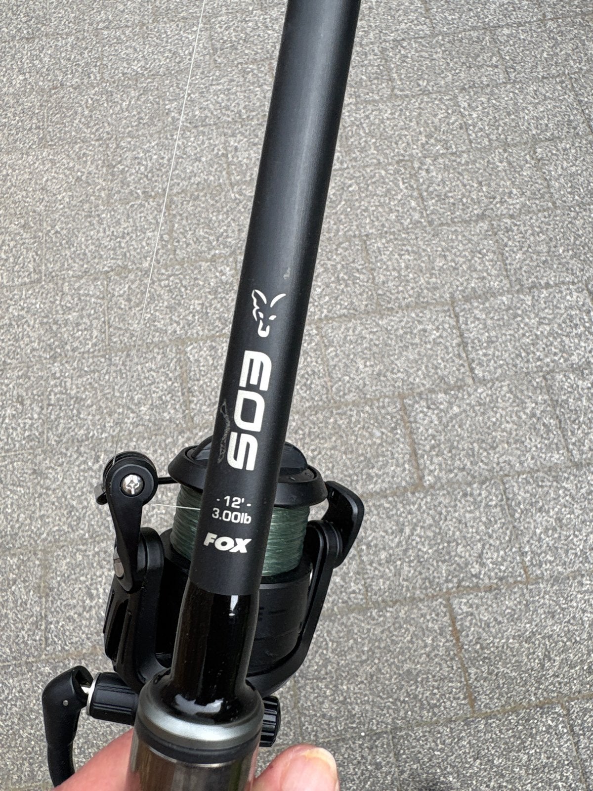 Fox EOS 12ft 3.00lb Hengel met Molen 6500, Ophalen of Verzenden, Zo goed als nieuw, Complete hengel