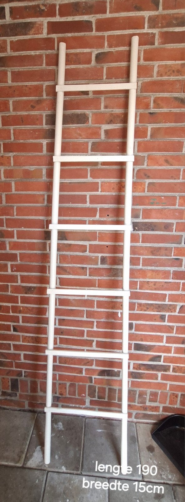 Decoratieve ladder wit - 190cm hoog, 15cm breed, Ophalen
