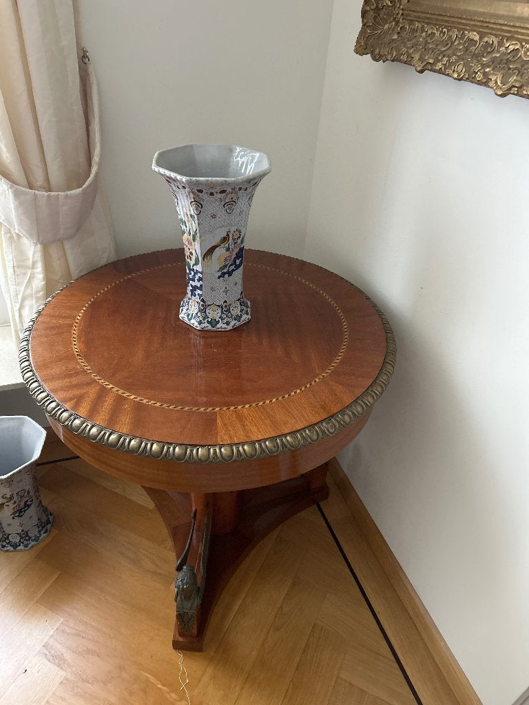 Empire guéridon / siertafel mahoniehout, Ophalen