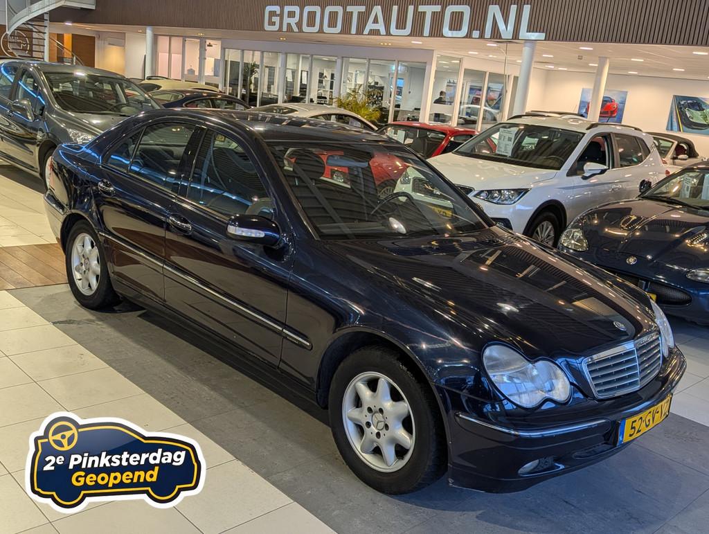 Mercedes-Benz C-Klasse 200 Kompressor Elegance Airco, Cruise, Auto's, Oldtimers, 1998 cc, Blauw, Bedrijf, Handgeschakeld