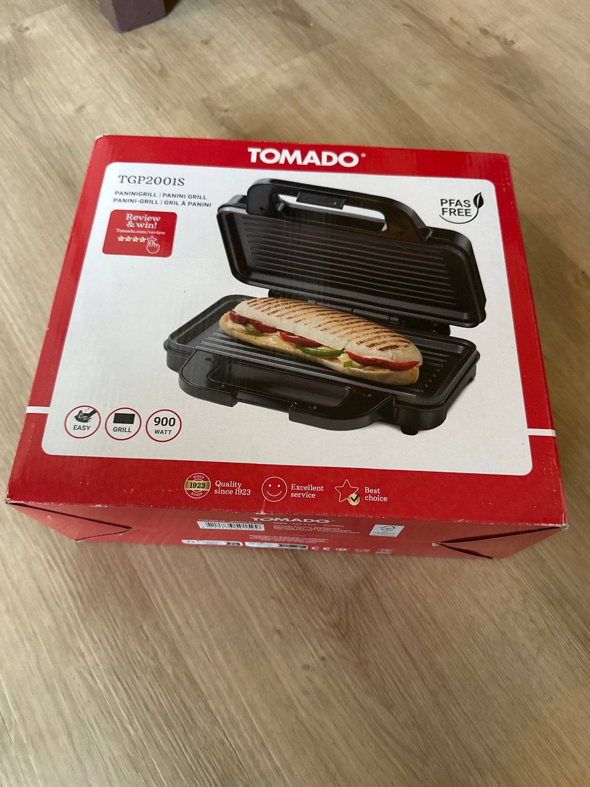 Tomado TGP2001S Panini Grill - PFAS Vrij, Ophalen, Nieuw