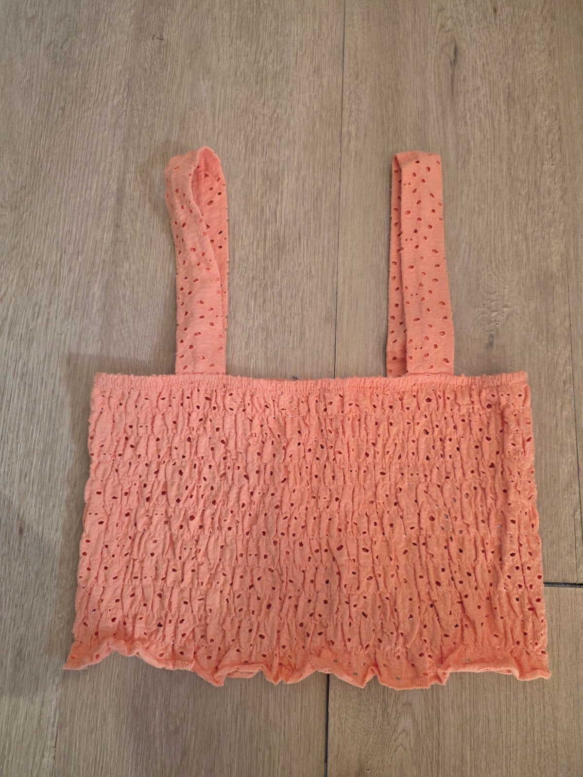 Pimkie koraalroze gehaakte crop top maat S, Ophalen of Verzenden, Zo goed als nieuw, Pimkie, Roze