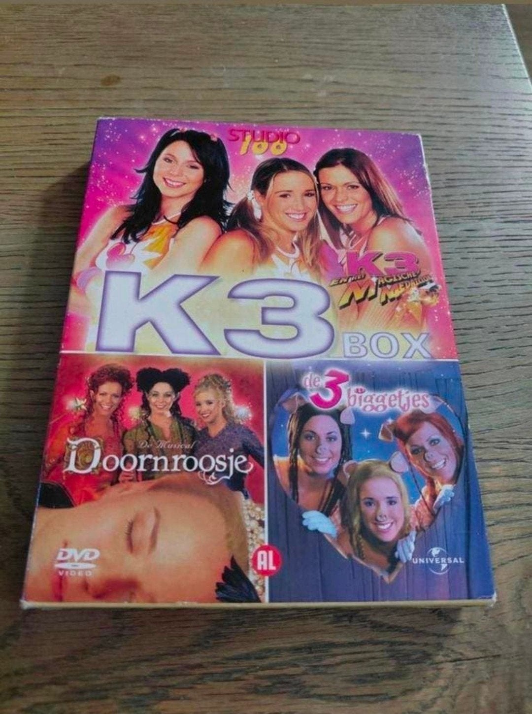 Studio 100 K3 dvd box met 3 films. VASTE PRIJS., Cd's en Dvd's, Gebruikt, Ophalen of Verzenden, Familie, Film