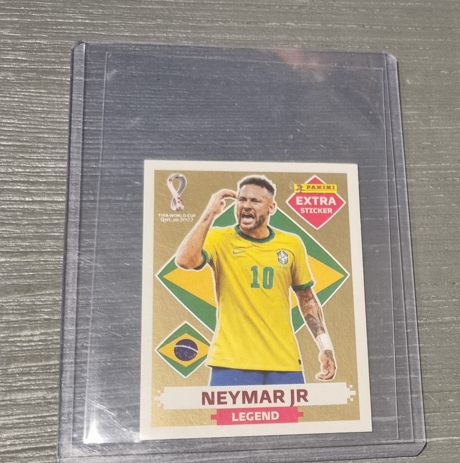 Neymar Jr panini extra sticker goud, Ophalen of Verzenden, Zo goed als nieuw, Sticker