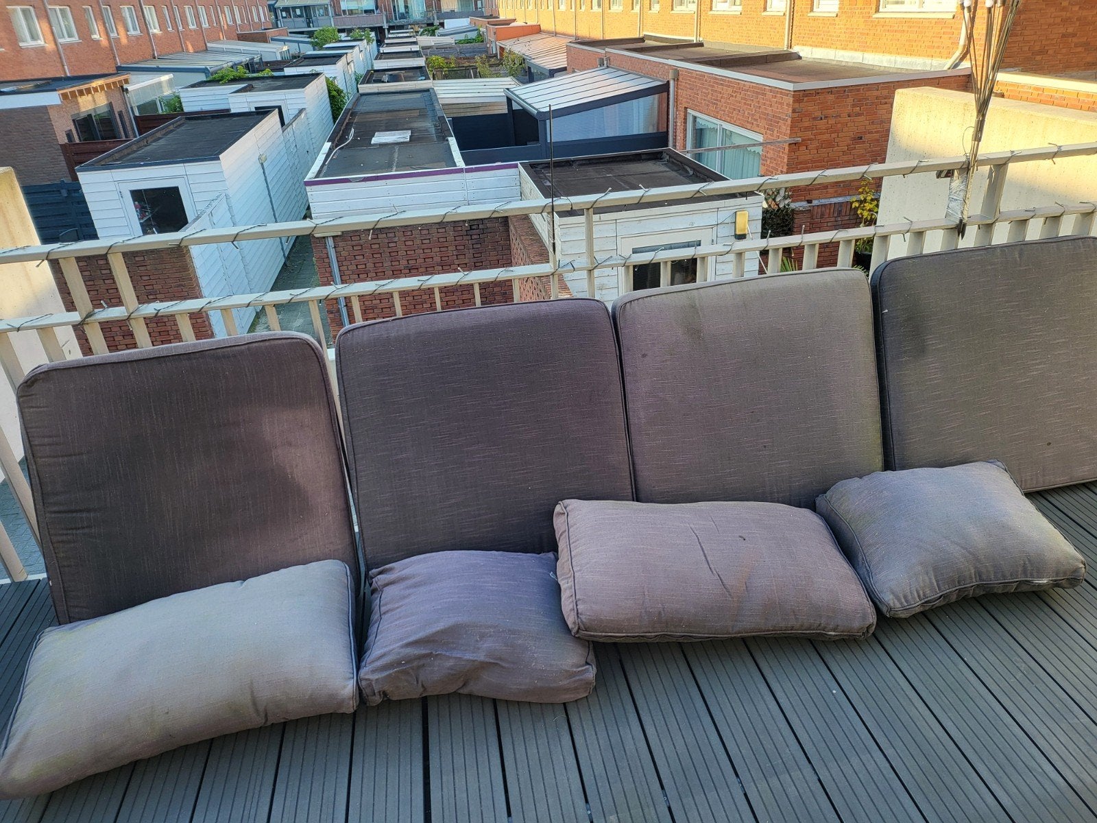 Tuinkussens voor loungeset - Grijs 8x, Tuin en Terras, Ophalen, Gebruikt