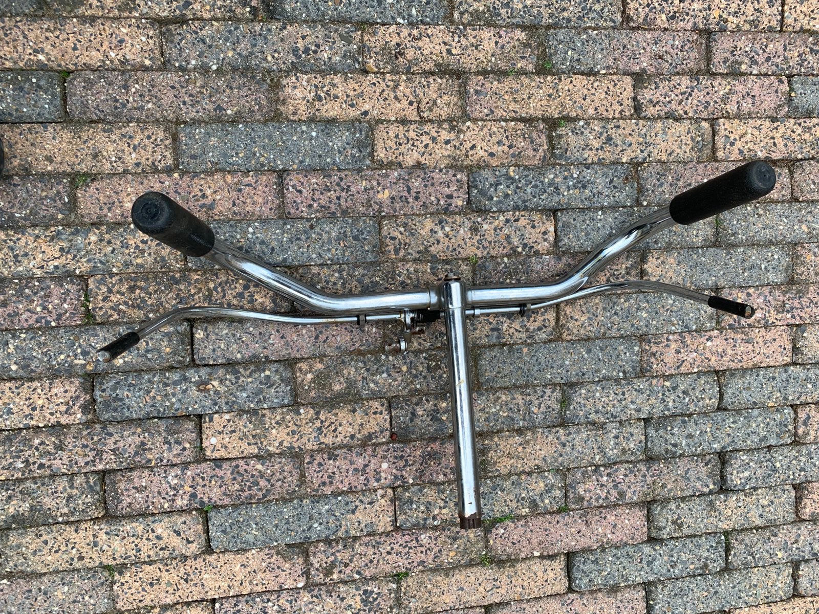Vintage Fietsstuur met Stuurpen - Chroom, Gebruikt, Stuur, Staal, Ophalen of Verzenden