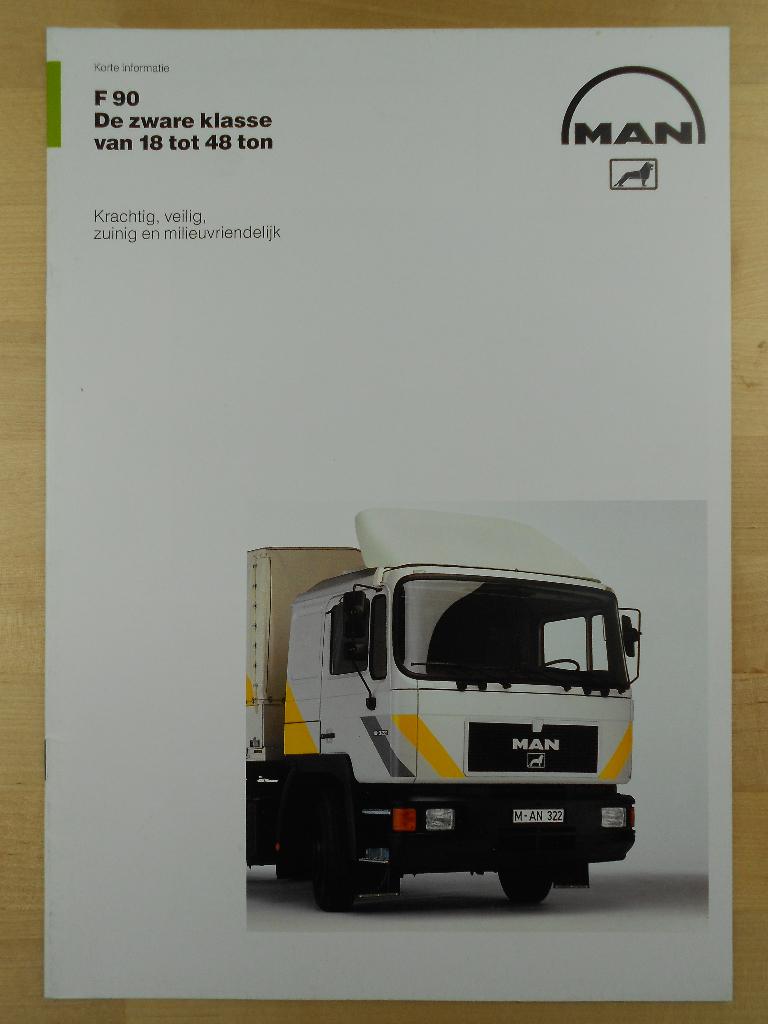 MAN Diesel F90 Trekker Brochure 1990 – Vrachtwagen Truck, Ophalen of Verzenden, Zo goed als nieuw, Overige merken, MAN DIesel