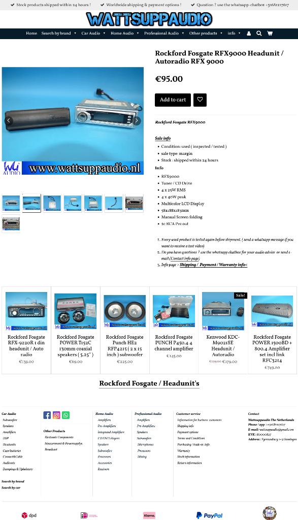 Rockford Fosgate RFX9000 Headunit / Autoradio RFX 9000, Gebruikt, Audio Design, Am Breilingsweg 3, 76709 Kronau, Duitsland, Ophalen of Verzenden
