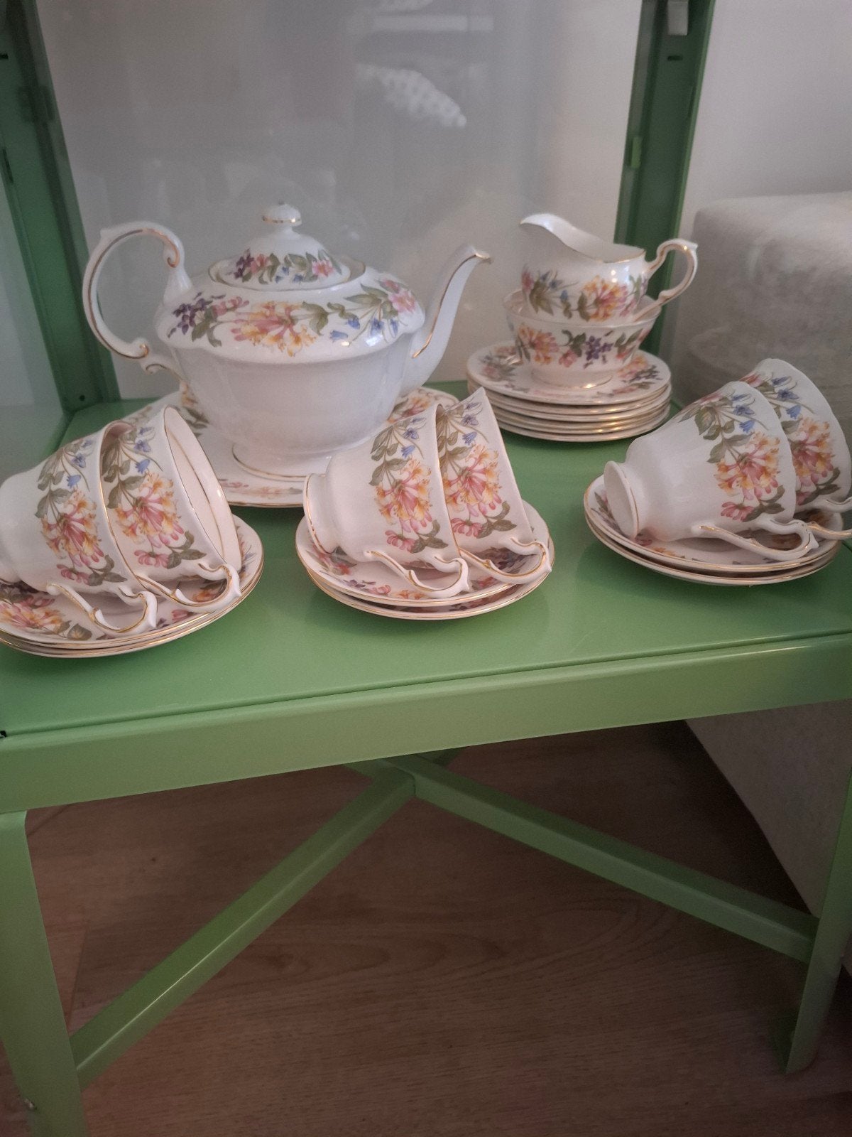 Vintage Paragon 'Country Lane' Theeservies - Bone China, Ophalen of Verzenden