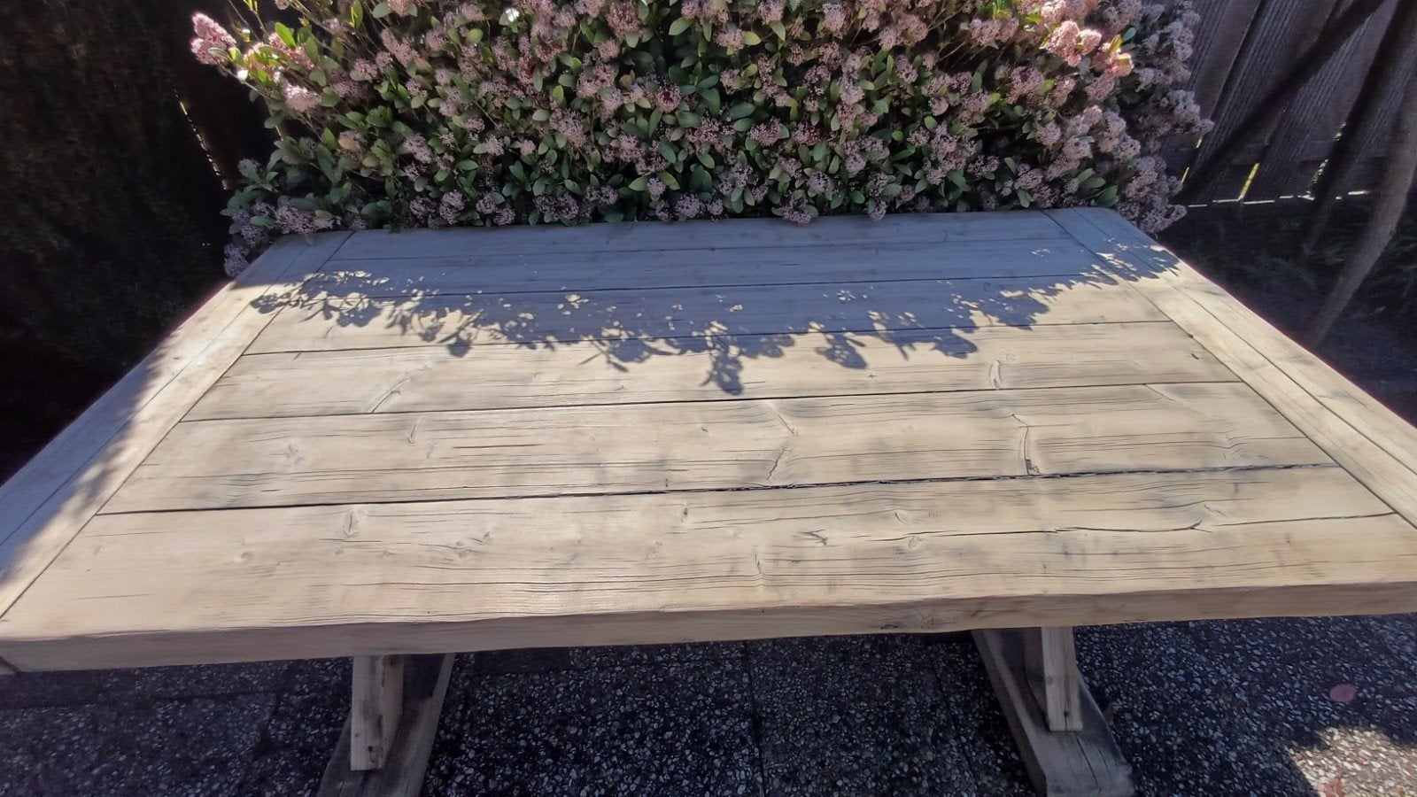 Teak kloostertafel 180x100 - Sfeervol, Tuin en Terras, Tuintafels, Ophalen, Zo goed als nieuw, Rechthoekig, Hout