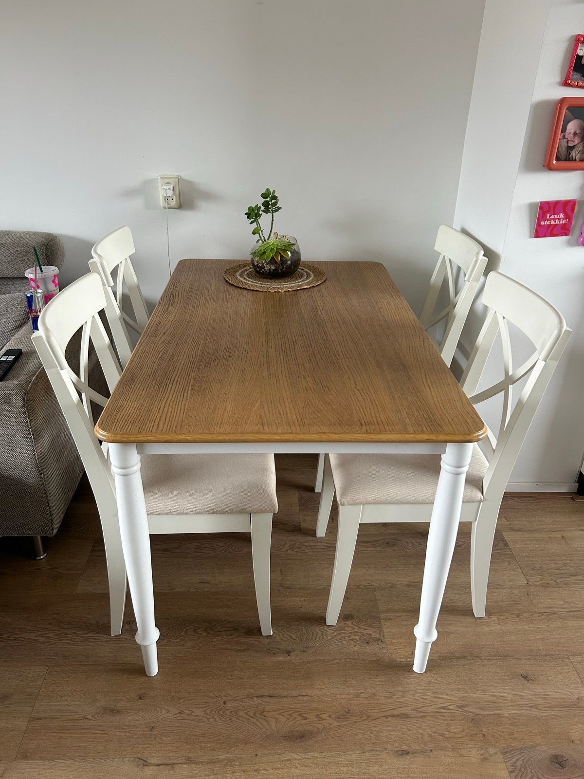 IKEA DANDERYD eettafel met 4 stoelen, Ophalen, Gebruikt, 100 tot 150 cm, 50 tot 100 cm