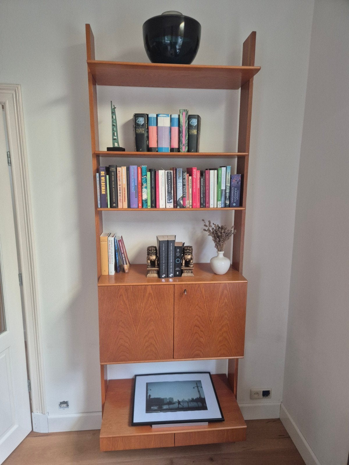 2 delig vintage Interna wandmeubel Peter Petrides - Boekenka, Ophalen, 200 cm of meer, 50 tot 100 cm, Vintage, Mid-century Modern