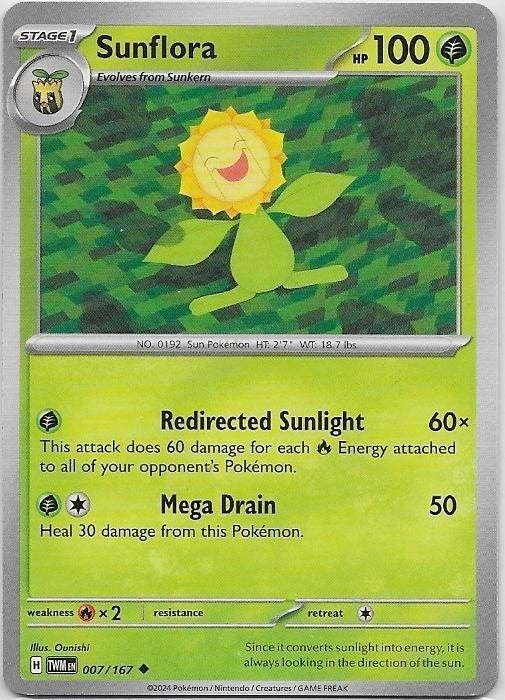 Twilight Masquerade,  Sunflora [uncommon] 7/167, Hobby en Vrije tijd, Verzamelkaartspellen | Pokémon, Nieuw, Losse kaart, Verzenden