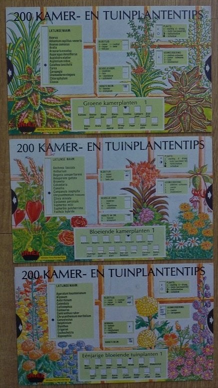 3 Winkler Prins Plantentips kaarten, 2-zijdig, Ophalen of Verzenden, Zo goed als nieuw, Kamerplanten
