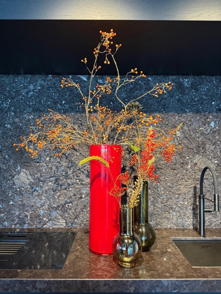Dutz cilinder vaas, Ophalen, 61 cm, Geschikt voor droogbloemen, Rood