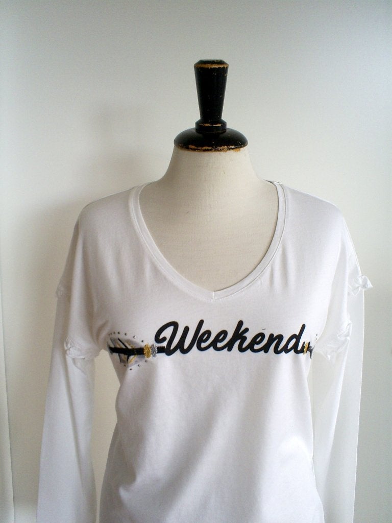 RIVERWOODS top met ruche en strass mt. M, Kleding | Dames, Maat 38/40 (M), Verzenden, Wit, Zo goed als nieuw