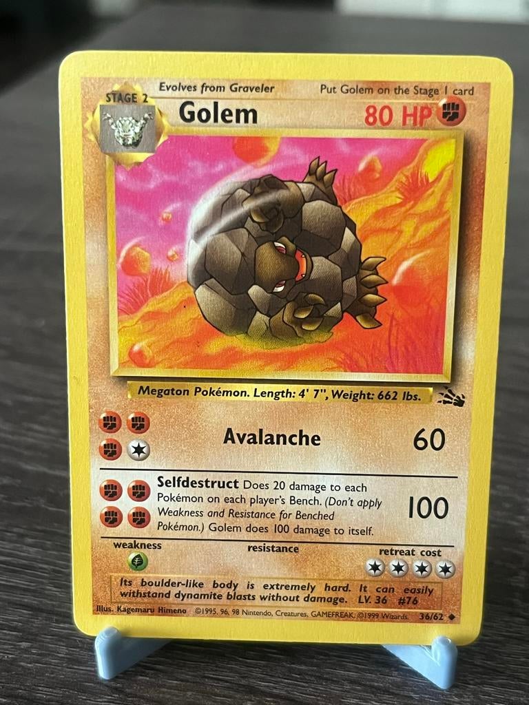 Golem (36/62) - Fossil - EX/Good, Ophalen of Verzenden, Gebruikt, Losse kaart