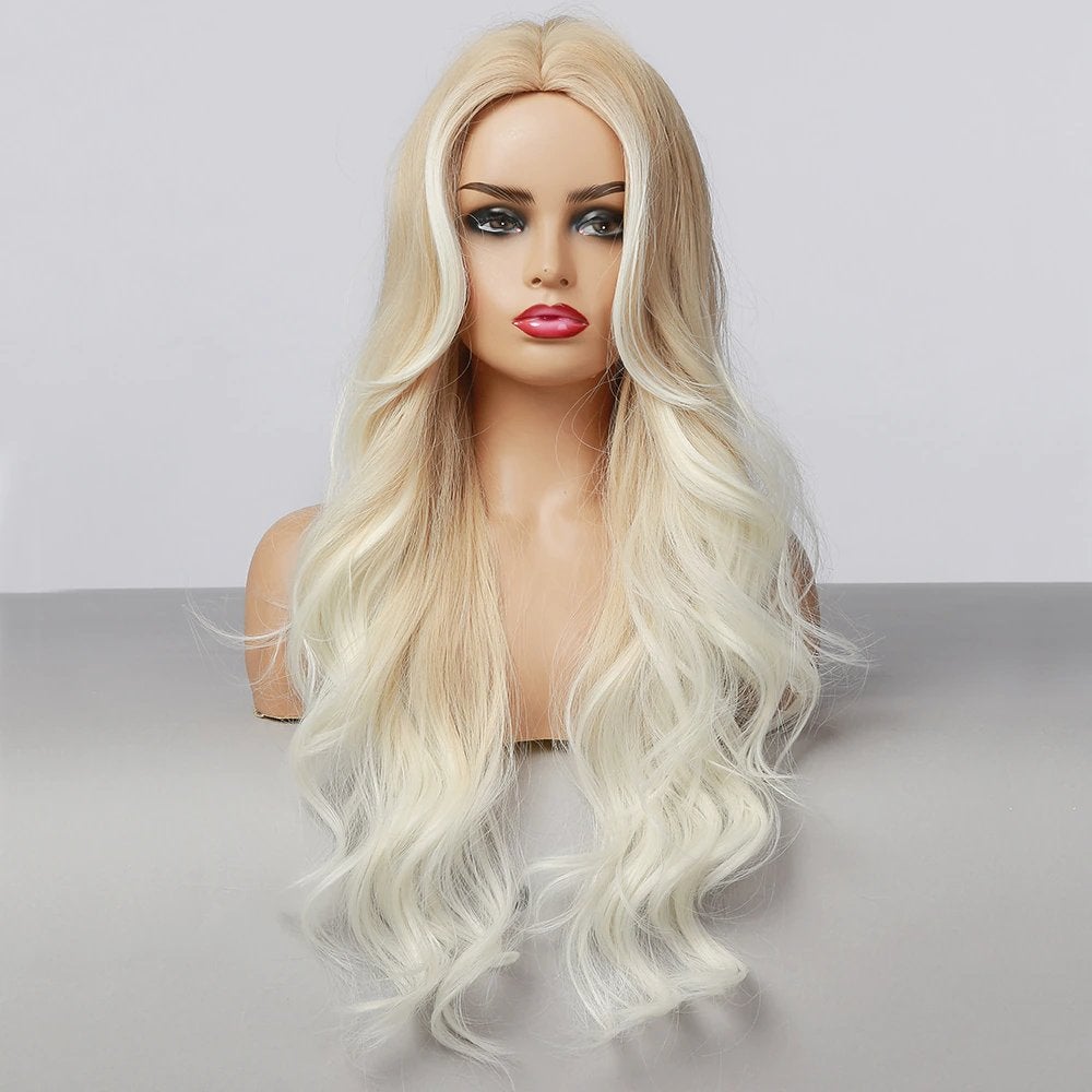 Lange Gemengde Blonde Krullen Pruik Haren Dames Vrouwen, Sieraden, Tassen en Uiterlijk, Uiterlijk | Haarverzorging, Verzenden