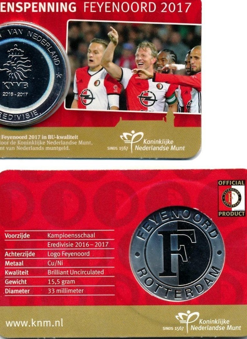 Feyenoord Kampioenspenning 2017 - BU-kwaliteit, Ophalen of Verzenden, Overige waardes, Losse munt