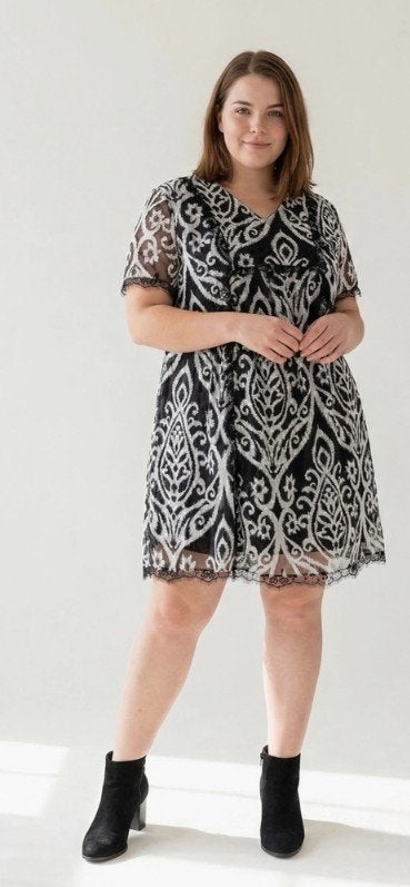 Zwarte boho ibiza zomer jurk kant detail 46 / 48 PLUS SIZE, Nieuw, Ophalen of Verzenden, Onbekend, Mhmoutlet