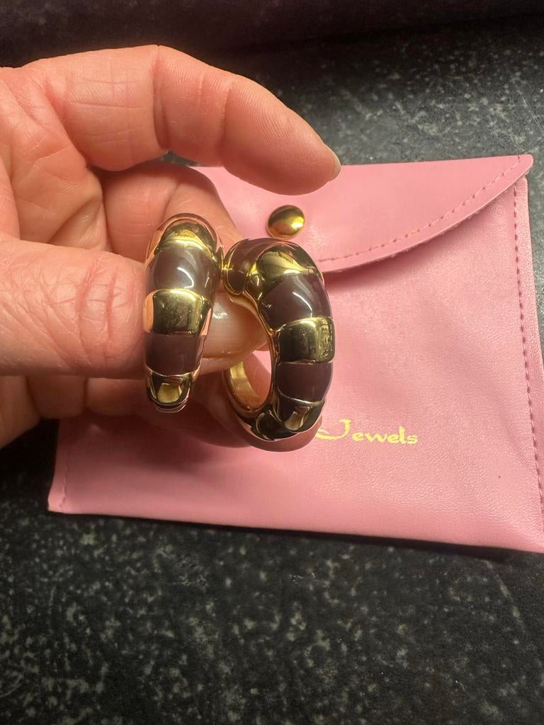 Juli Dans oorbellen nieuw, Overige materialen, Hangers, Bruin, Nieuw