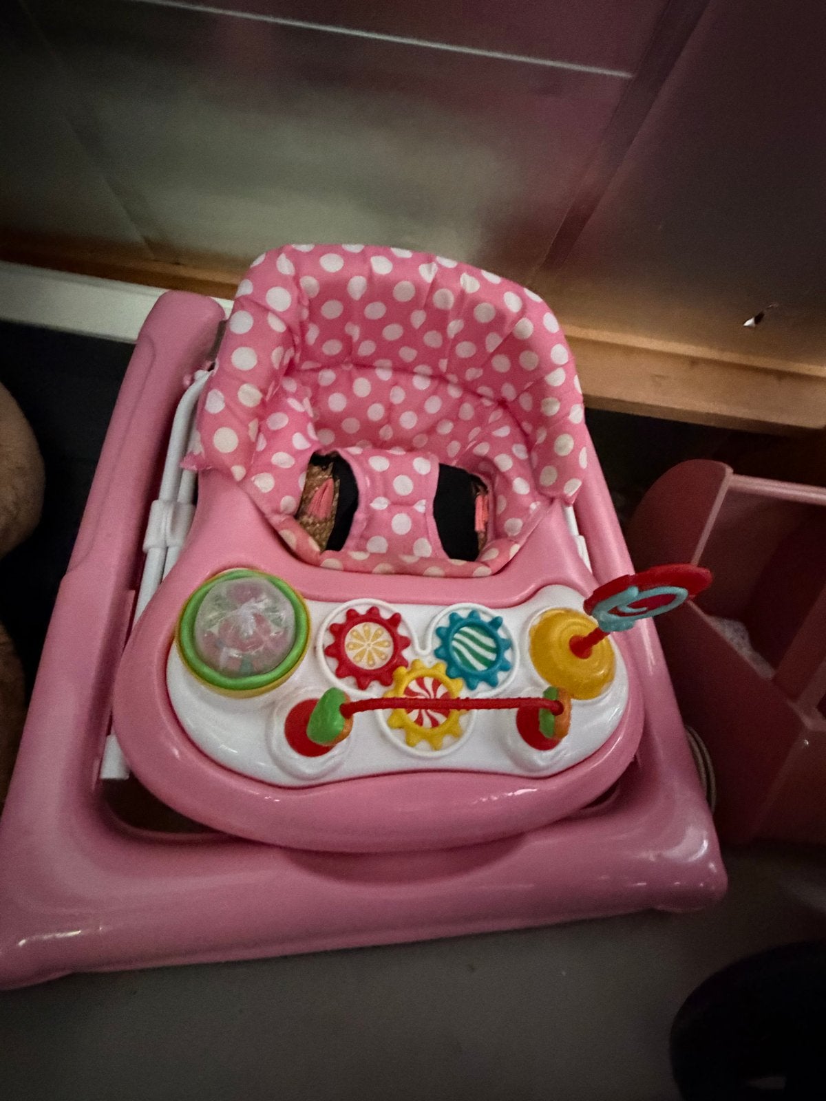 Roze Loopstoel met Speelpaneel voor Baby's, Ophalen of Verzenden, Gebruikt
