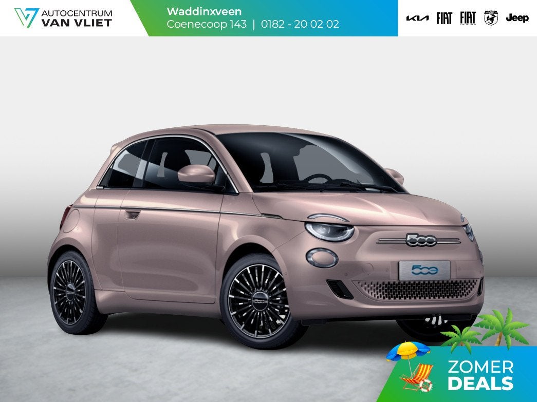 Fiat 500e 3+1 La Prima 42 kWh | 17% Bijtelling | Clima | Cru, Auto's, Fiat, 12 maanden, 1300 kg, Overige kleuren, 4 stoelen