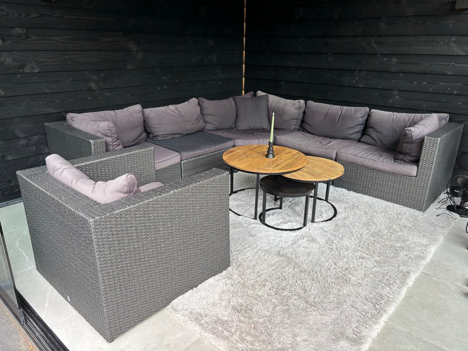 Wicker Loungeset en Fauteuil, Ophalen, Gebruikt, 6 zitplaatsen, Loungeset