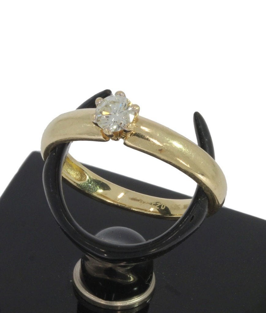 Diamant 0,25ct 14k gouden fraaie briljant ring dame liefde