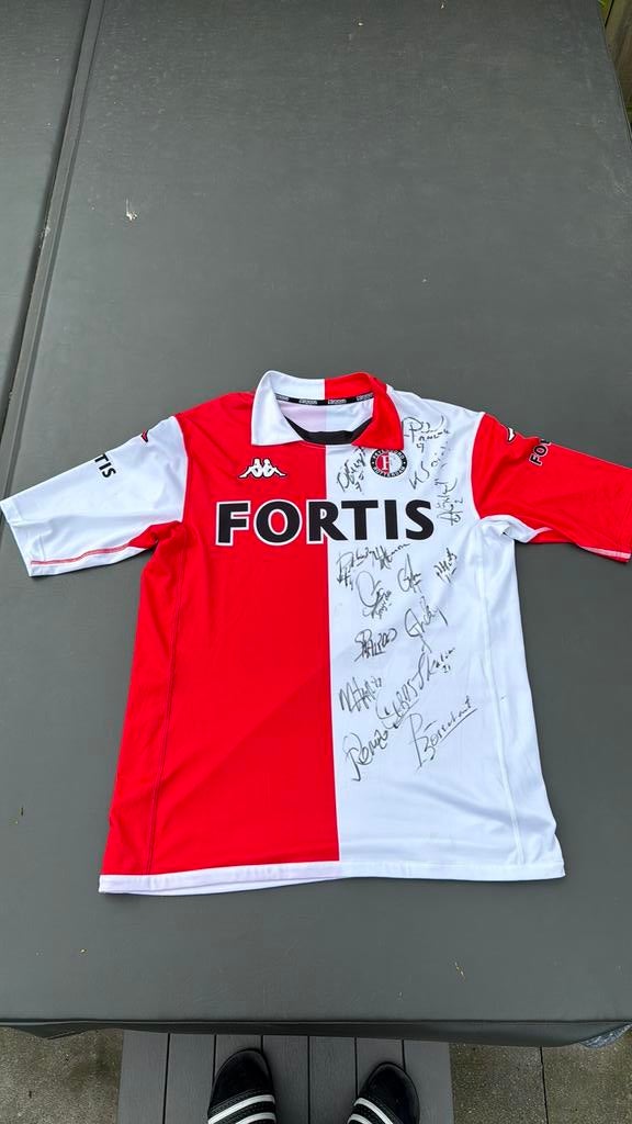 Fijenoord voetbal shirt met handtekeningen, Sport en Fitness, Voetbal, Maat XL, Ophalen of Verzenden, Zo goed als nieuw, Shirt