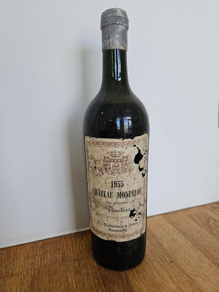 Chateau Monpelou Cru Bourgeois 1955 - Vintage Rode Wijn, Verzamelen, Ophalen of Verzenden, Gebruikt, Frankrijk, Rode wijn