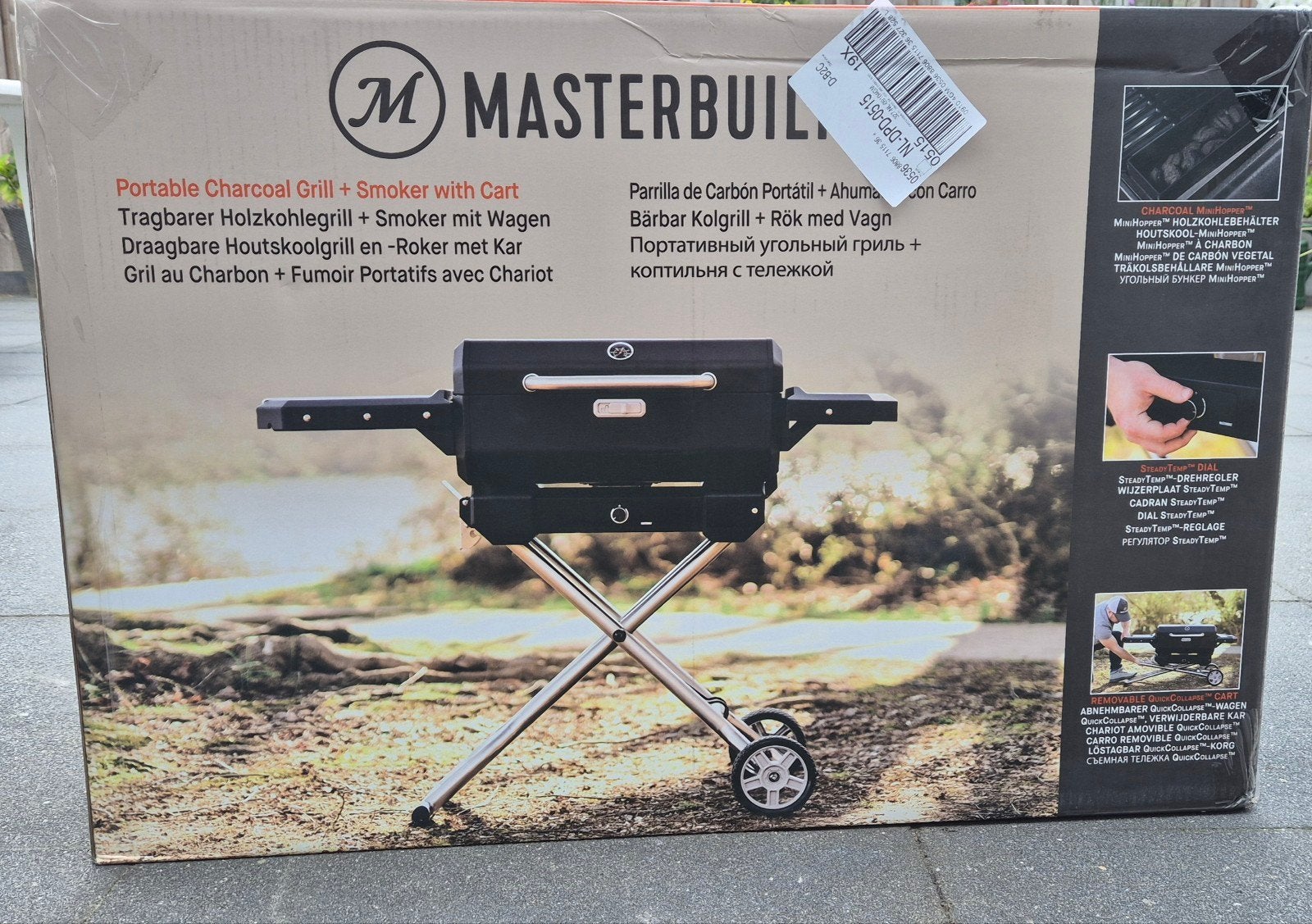 Masterbuilt portable bbq met kar *nieuw in doos*, Tuin en Terras, Houtskoolbarbecues, Ophalen of Verzenden, Nieuw, Masterbuilt