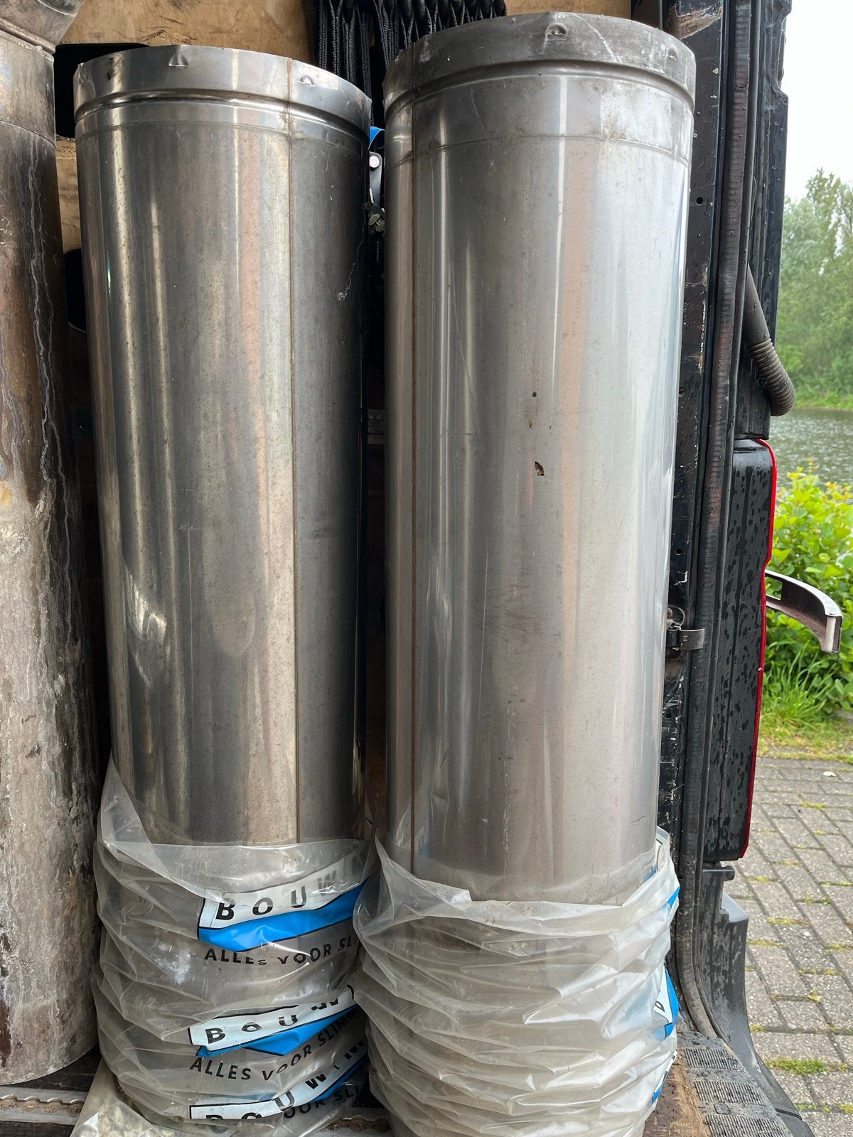 Metalotherm RVS AT dubbelwandig rookkanaal kachelpijp 130, Ophalen, Gebruikt