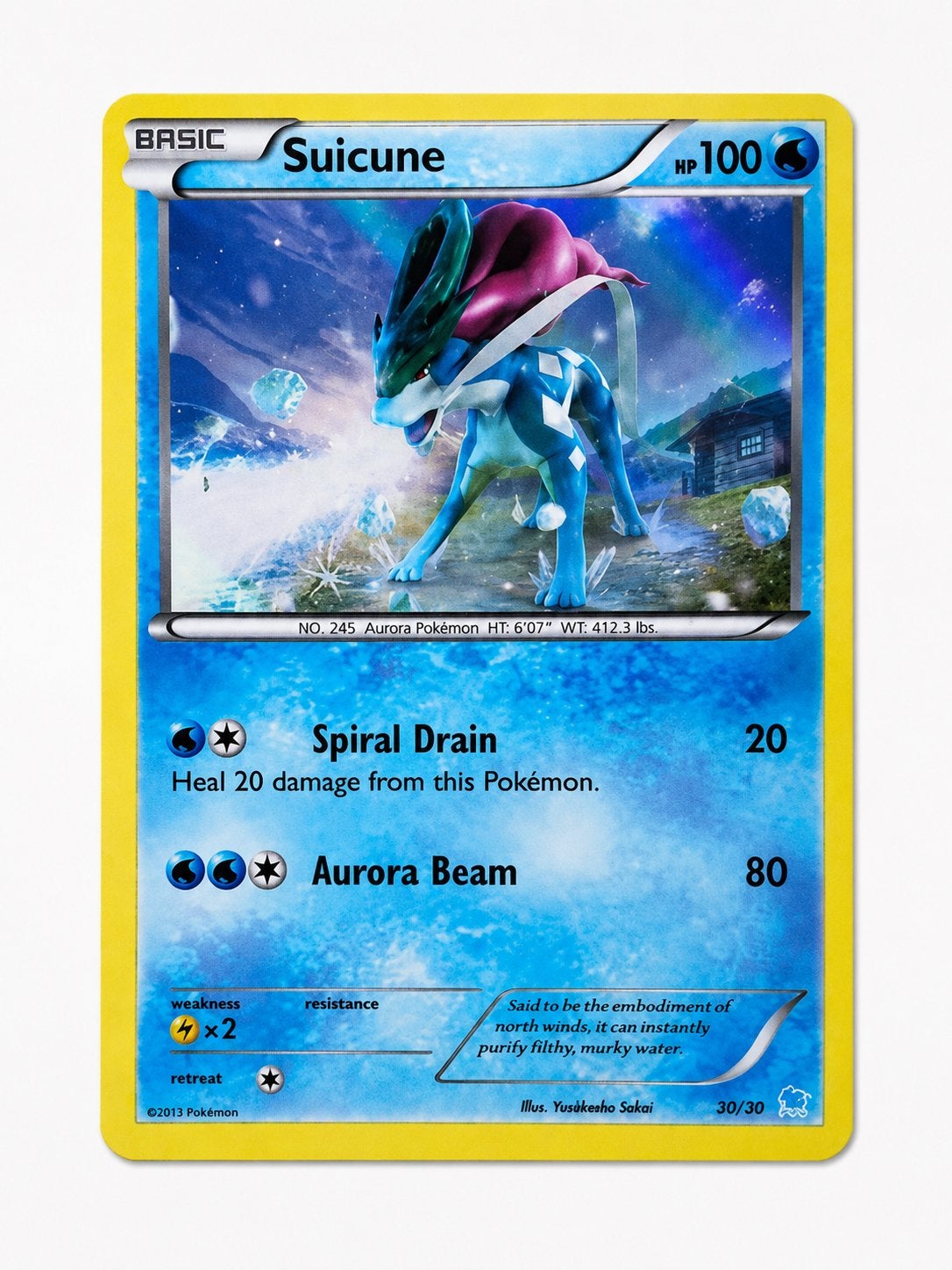 Suicune Pokémon Kaart - Basic 100 HP, Verzenden, Gebruikt, Losse kaart