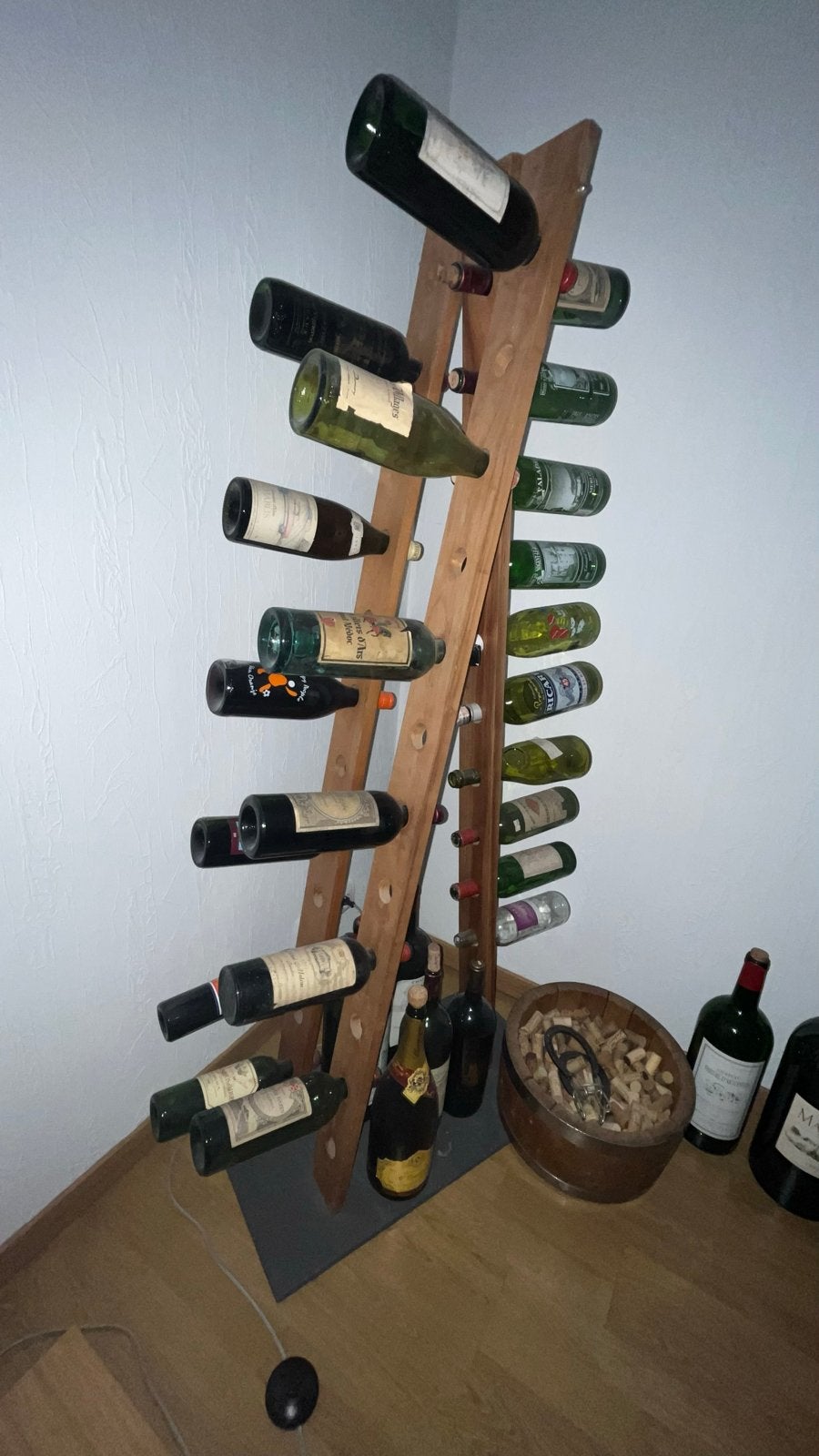 Wijnrek voor 36 flessen - Houten flessenhouder, Ophalen, Gebruikt, 25 flessen of meer, 75 – 100