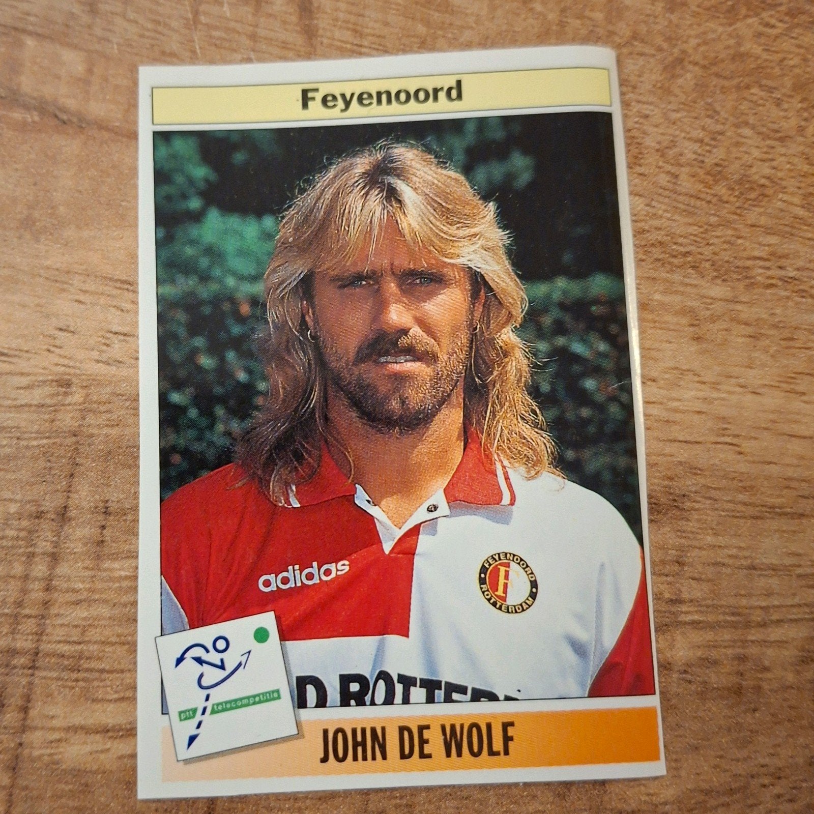 Panini Voetbal 1995 - John De Wolf (Feyenoord) nr. 35, Verzamelen, Sportartikelen en Voetbal, Ophalen of Verzenden, Zo goed als nieuw