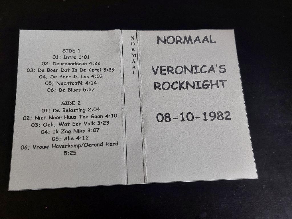 NORMAAL - VERONICA'S ROCKNIGHT 1982 (MC), Cd's en Dvd's, Cassettebandjes, Zo goed als nieuw, Voorbespeeld, Nederlandstalig, 1 bandje