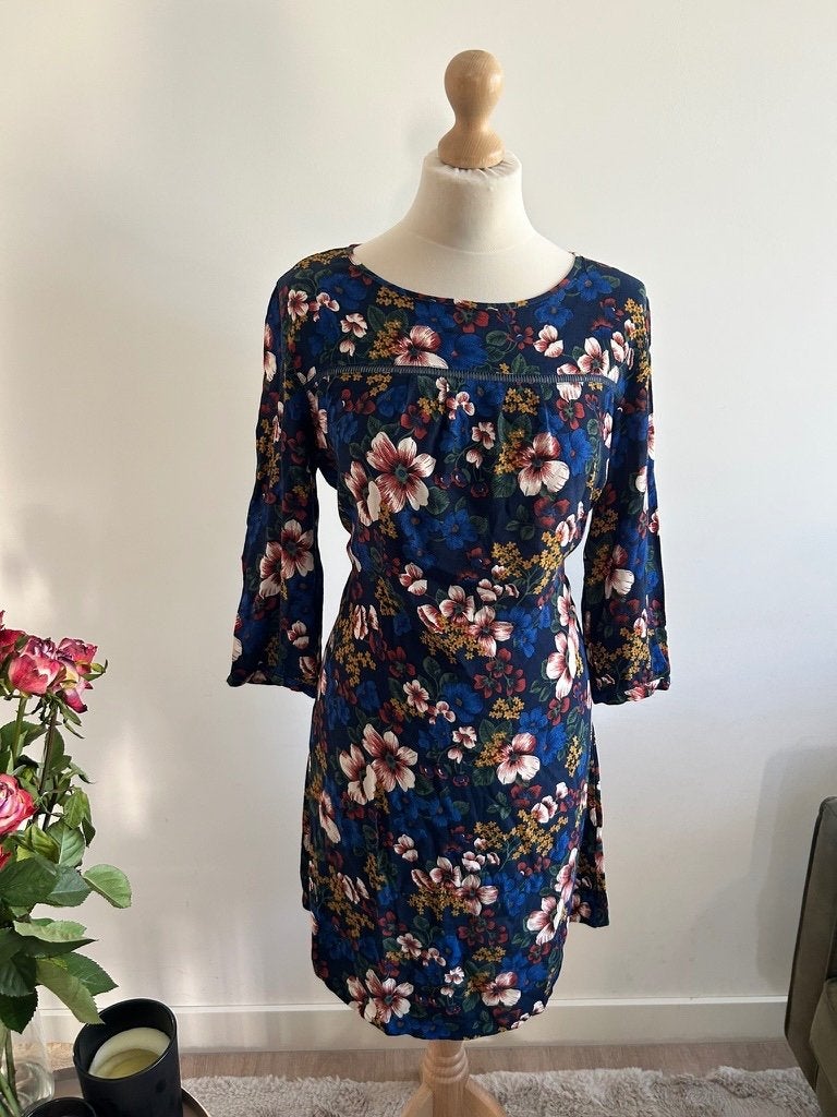 King Louie maat 40 zomers bloemen jurkje 3237, Kleding | Dames, Jurken, Maat 38/40 (M), Blauw, Ophalen of Verzenden, Zo goed als nieuw