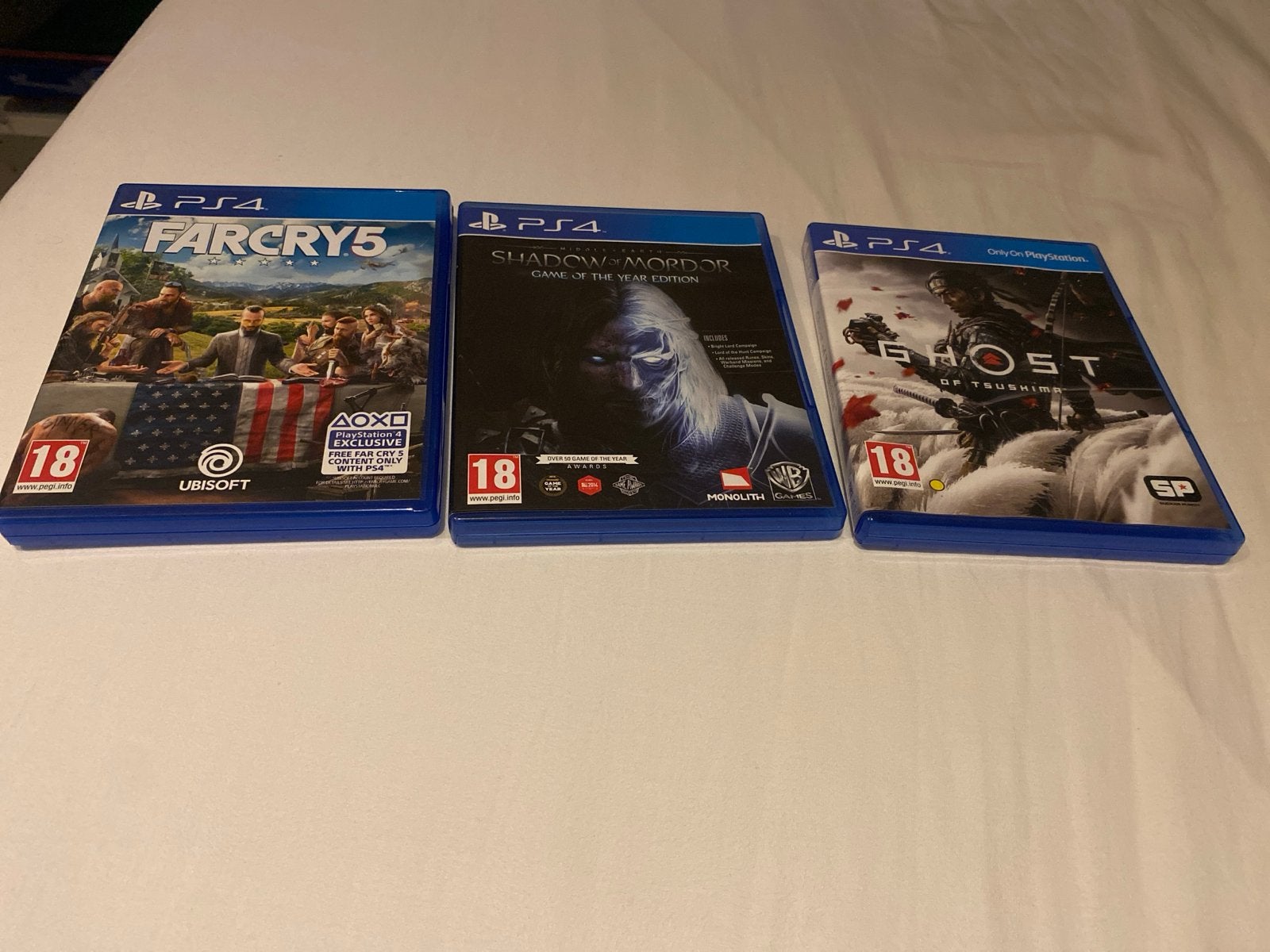 PlayStation 4 Games: Far Cry 5, Shadow of Mordor, Ghost of T, Avontuur en Actie, Online, Vanaf 18 jaar, 1 speler