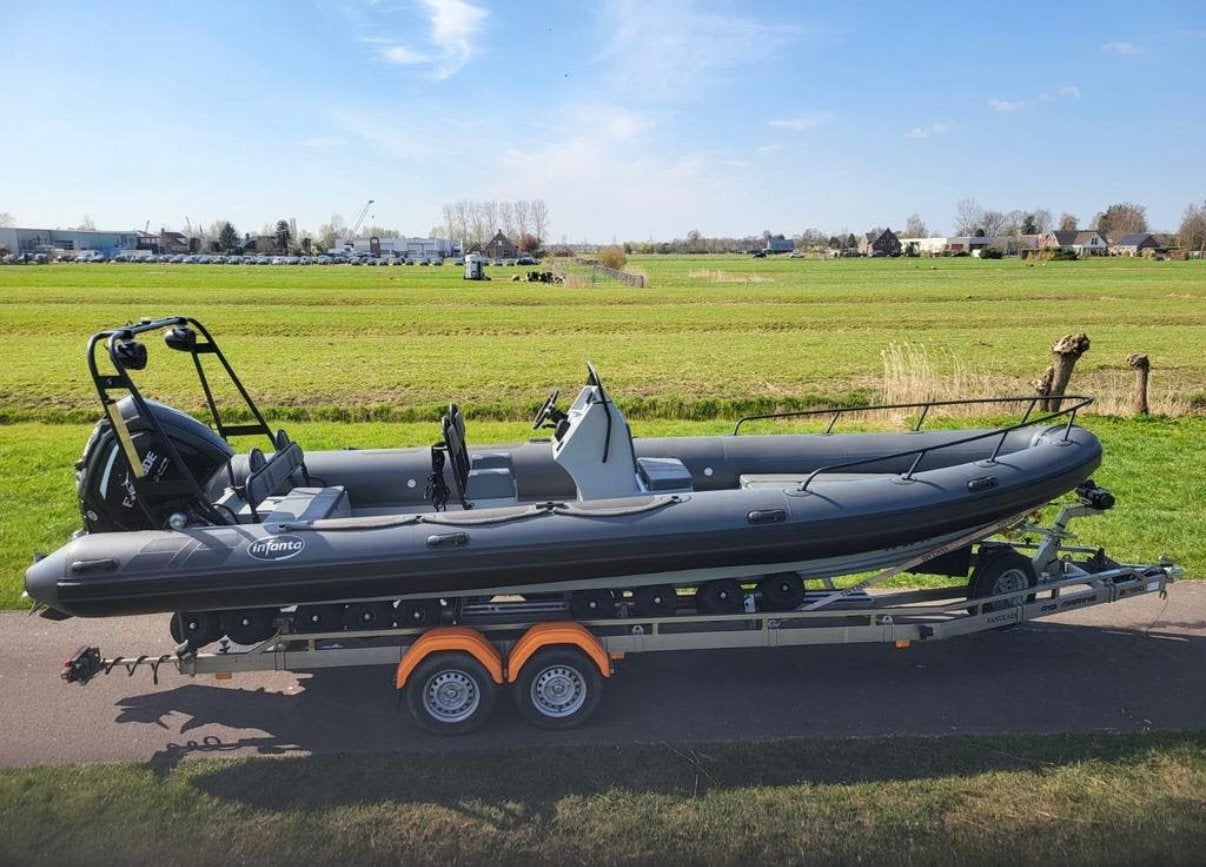 Infanta RIB 7.5 LRi met 150 pk Evinrude G2 met Cleas trailer, Watersport en Boten, Ophalen of Verzenden, Zo goed als nieuw, Motor en Techniek