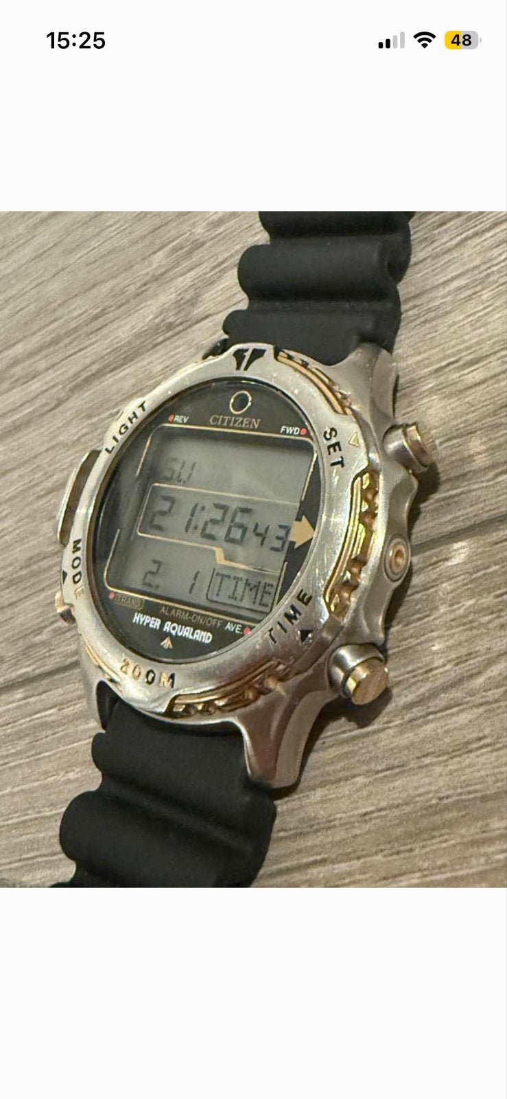 Citizen Hyper Aqualand Duikhorloge - Zilver/Goud, Gebruikt, Staal, Kunststof, Ophalen of Verzenden