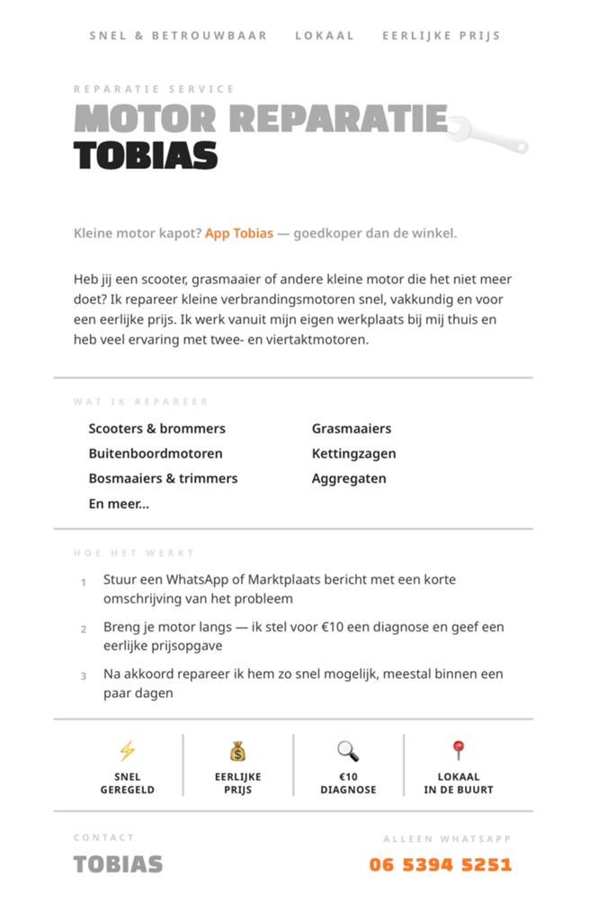 Kleine motoren reparatie – scooter, grasmaaier, & meer, Ophalen of Verzenden