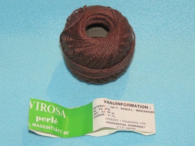 Nieuw bolletje haakkatoen bruin Virosa perlé 22 gram, Ophalen of Verzenden, Nieuw, Breien of Haken, Wol of Garen